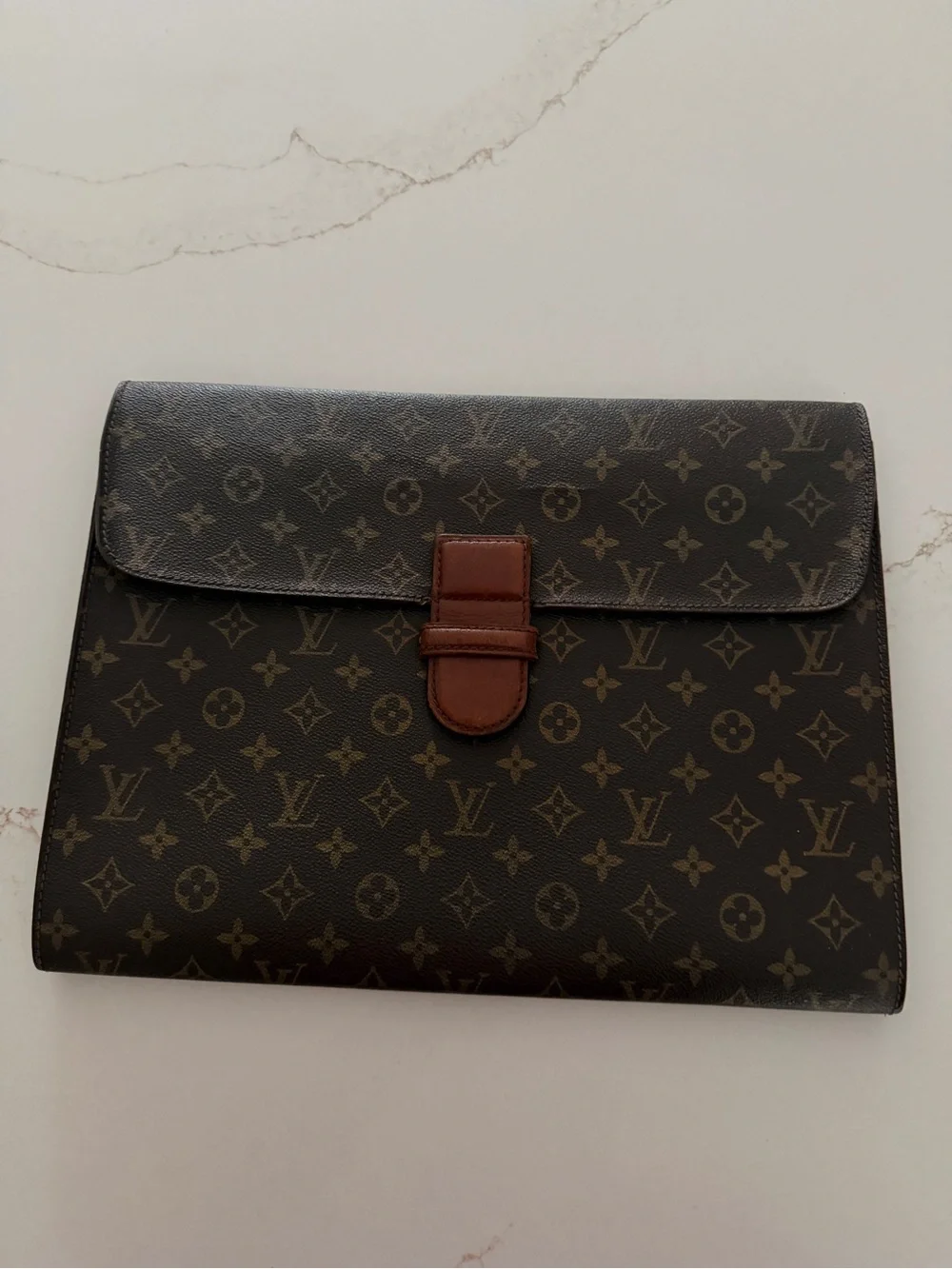 Louis Vuitton Monogram Canvas labtop Document Pouch in Brown and Tan